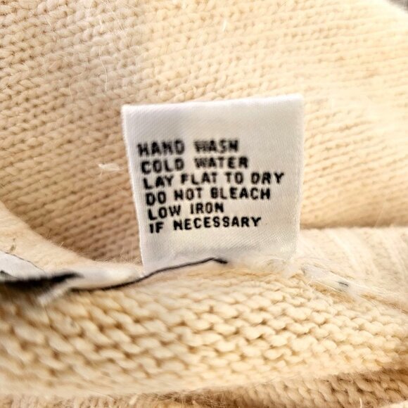 90s Diani Sport Ivory Embellished Tunic Sweater Crew Neck Silk Wool Blnd Women M - Picture 9 of 9